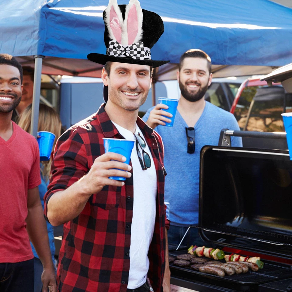 1 PIEZA Alicia Conejo Blanco Sombrero Adulto Disfraz Orejas Conejo Sombrerero Loco NUEVO Foto 4 de 4