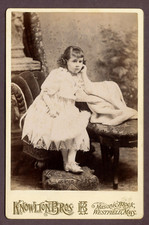 Antique Photo Cabinet Card BEAUTIFUL LITTLE GIRL FASHION BACKDROP WESTFIELD MASS