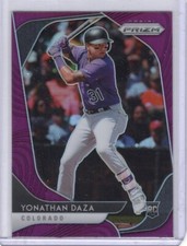 2020 Panini Prizm Purple Prizm RC #13 Yonathan Daza Colorado Rockies