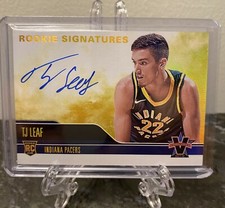 TJ LEAF 2017-18 Vanguard Rookie On-Card Auto GOLD SSP #4/10 Indiana Pacers