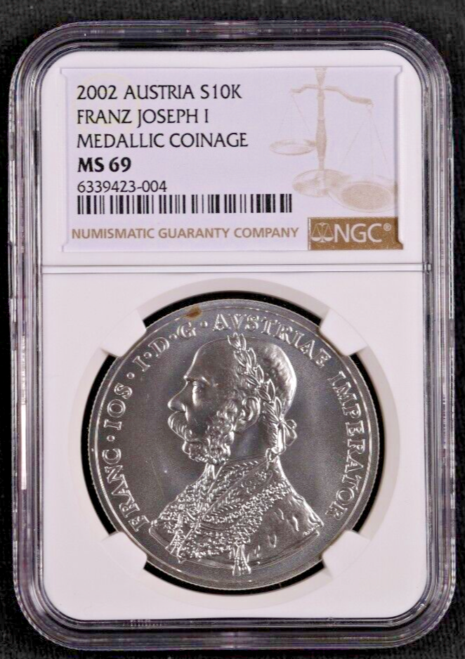 2002 Austria 10 Kreuzer Silver Franz Joseph Medallic Coinage - NGC