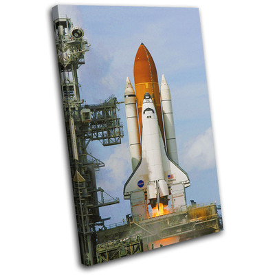 NASA Shuttle Space Rocket Transportation SINGLE Leinwand Wand Kunst Bild drucken