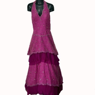 magenta ball gown