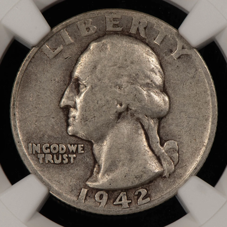 1942-D DDO  25c Silver Washington Quarter FS-101 Double Die - NGC VF 25 - X5820 - Image 4 of 4