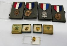 Mixed Lot of 7 Vintage 1970s Buttons Pins Medals School Rewards 4H Awards