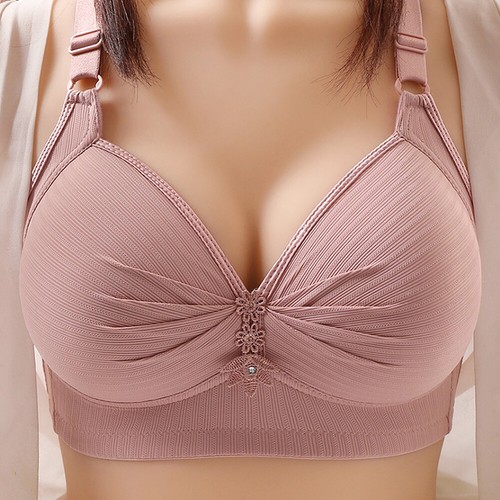 Women Non Wired Bra Ladies Full Firm Support Wire Free Lace Trim Large Plus Size - Picture 8 of 33