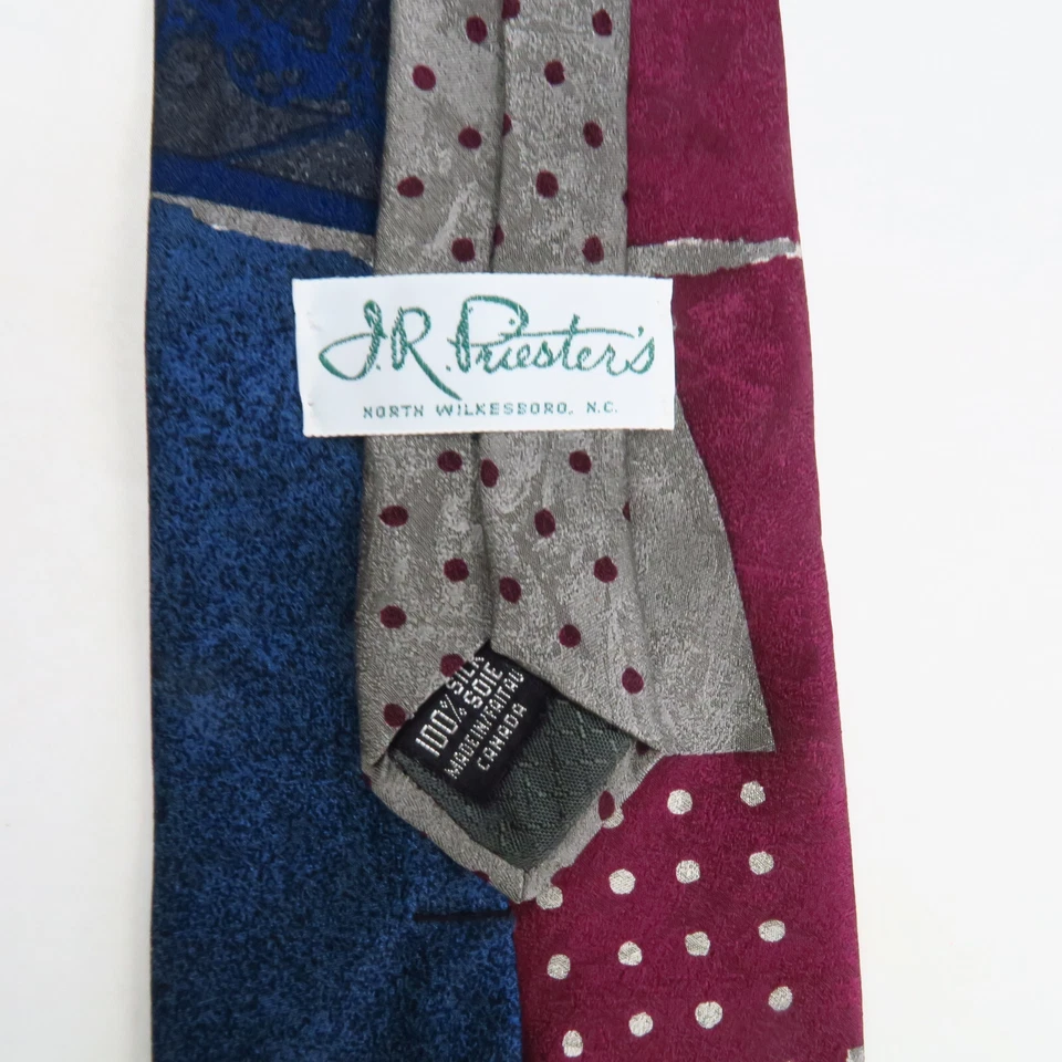 Vintage Road Signs Polka Dots Transportation Traffic Stop Mens Neck Tie 56x4 RWB - Image 3 of 4