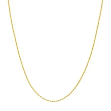1.80MM TWISTED ROPE LINK CHAIN NECKLACE REAL 14K YELLOW GOLD