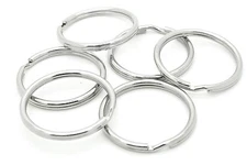 Lot 10 KEY RINGS 32mm / 1-1/4" Split Ring Nickel Plated Heavy Duty Ring