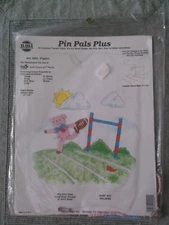 nmi Pin Pals Plus #2094 Pigskin~Iron On Transfer & Wooden Pin Pal ~ NOS