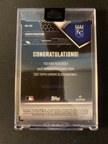 ANDREW BENINTENDI - 2020 TOPPS CHROME BLACK - ORANGE REFRACTOR /25 AUTOGRAPH - Picture 2 of 2