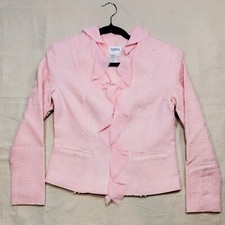 Womans Pink Frilly Jacket By Together - Size 4