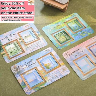 Set of 2 - Magnet Bookmarks Famous Paintings Reading Readers Gift For Book Lover