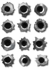 12 PACK 3M Bullet Hole Realistic decal 3d Sticker Car Truck Scratch ding cover
