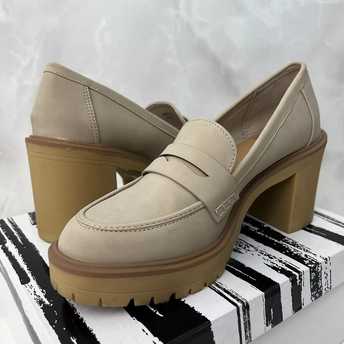 DOLCE VITA Women s Light Beige Brex Heel Jayjay Slip On Shoes Size