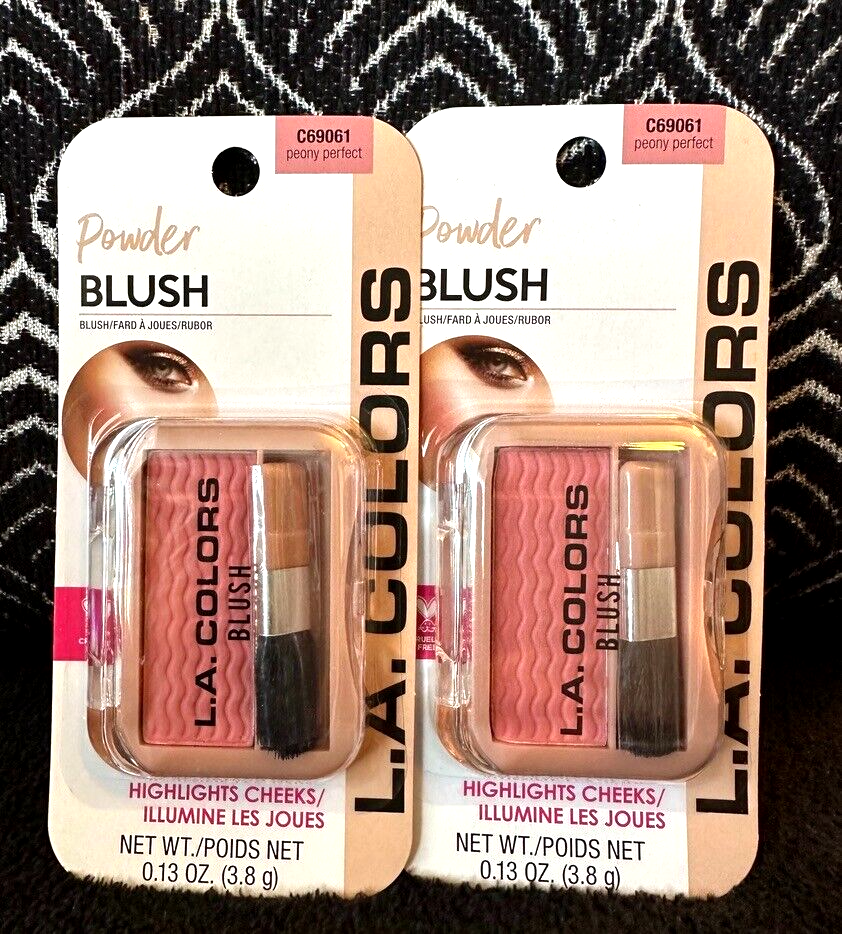 🌺2pk LA COLORS PEONY PERFECT PEACH C69061 HIGHLIGHT CHEEKS POWDER