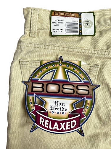 vintage BOSS by IG design relaxed basic jean shorts mens size 38 NOS NWT 90s USA - Picture 4 of 11