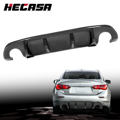 For Infiniti Q50 2014-2017 Carbon Fiber Style Rear Diffuser Bumper Lip ...