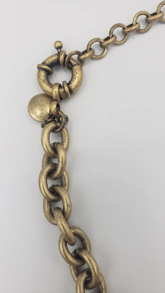 Collar de eslabones de cadena J Crew Lucite plástico estrás metal doble hilo Foto 4 de 4