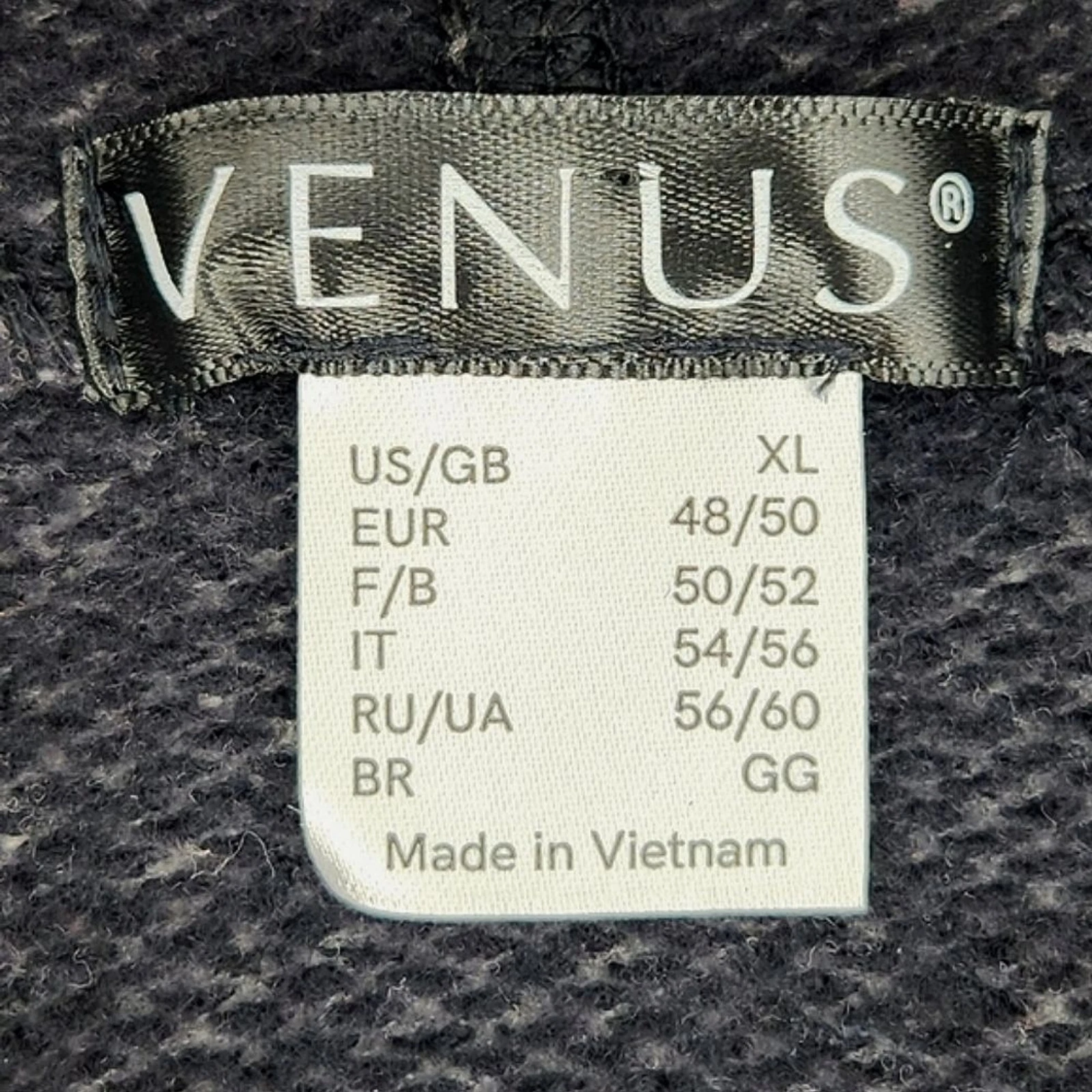 VETEMENTS Venus Felpa con Cappuccio Giacca Donna Taglia XL Grigio Nero Tunica Lunghezza Zip Activewear