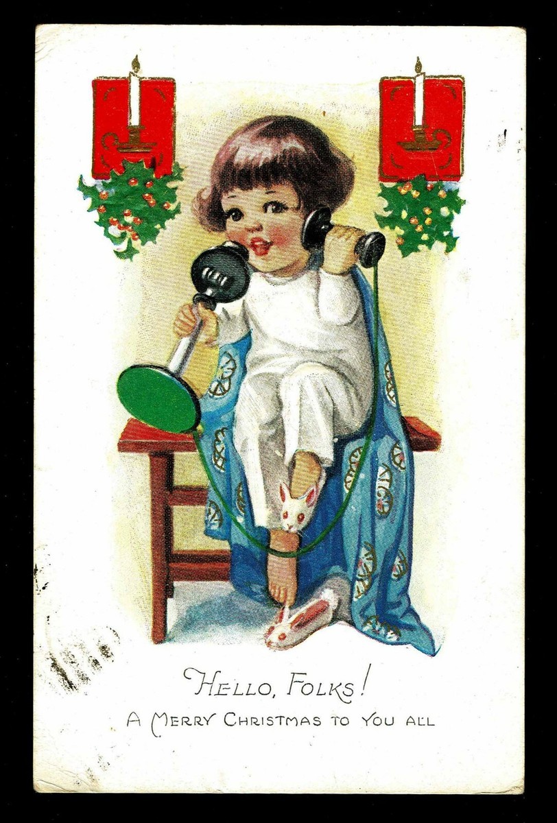 Afternoon（感謝） 1933 Hello Folks A Merry Christmas To You Postal Card US#705