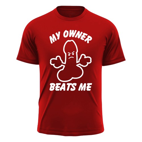 My Owner Beats Me Funny Men's T-Shirts Adult USA Sarcastic Tee Gift - Picture 11 of 11