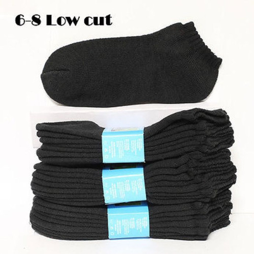Boy Girl Kids Cotton Socks Lot Crew Ankle Low Cut 2-3 4-6 6-8 Junior White Black - Picture 10 of 23