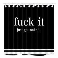 Black and White Modern Fabric Shower Curtain Extra Long Curtains Bathroom Funny