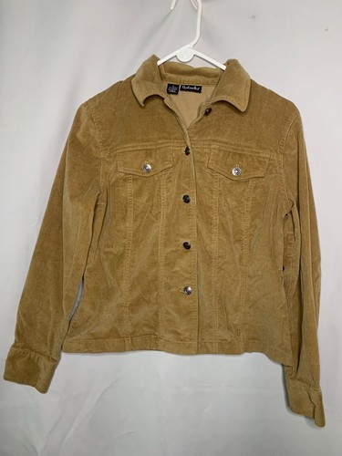 Women's Rafaella Size 6 - Brown Corduroy Lightweight Botton Up Jacket - Picture 1 of 4