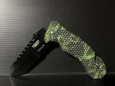 8” Folding Knife ~Spring Assist~Glass Break~Belt Cutter *Snake Skin* 