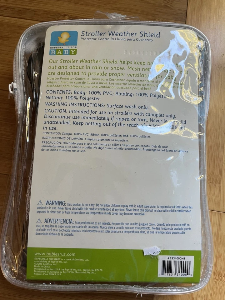Cubierta de lluvia Babiesrus, protector contra la intemperie para cochecito, malla lateral Foto 2 de 4
