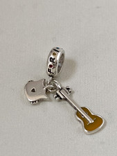 Friends TV Show Sterling Silver Charm for Bracelet "Phoebe Guitar & Smelly Cat "