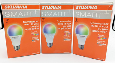 Lot 3 SYLVANIA SMART+  PLUS A19 WIFI Light Bulb Bulbs LED Color Alexa Retail NEW