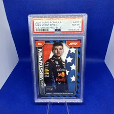 2024 Topps Formula 1 Max Verstappen US Grand Prix Exclusive Blue /99 PSA 8
