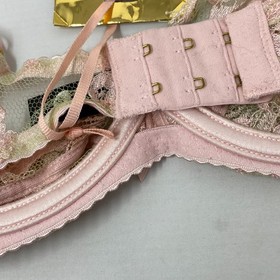 Agent Provocateur Saadia SOIREE Green Pink Bra Lace Bra 36B NWT