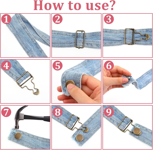 6 Sets Overalls Buckles, 1.25 Inch Metal Overall  Clasp Clips with Adjustable Tr - Picture 6 of 7