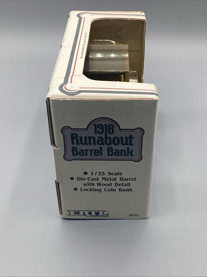 1991 ERTL 1918 Ford Runabout Barrel Bank 1/25 Scale Die Cast AGWAY -Rare-NOS - Image 4 of 4