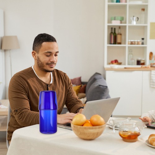 Glass Set Water Carafe Blue Bathroom Cup Bottle Leak Proof Glasses Drinking - Picture 12 of 12