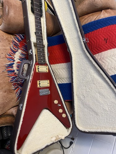 1985 Red Hondo /Kramer Focus Flying V Guitar.
