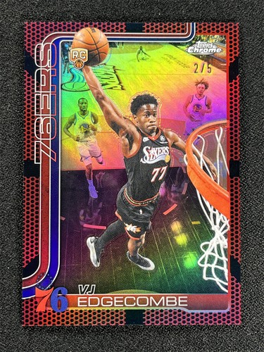 2025-26 Topps Chrome Updates VJ Edgecombe #153 Red Basketball RC Rookie 76ers /5