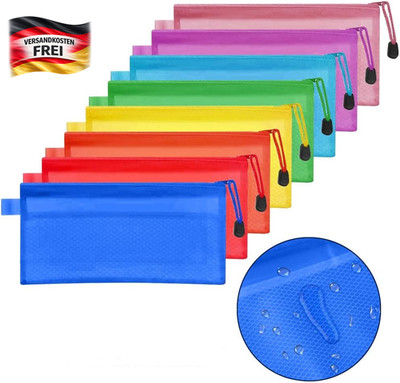 Wasserdichte Reißverschlussbeutel Set 16 Stück für Kosmetik & Büro 23x11,5 cm