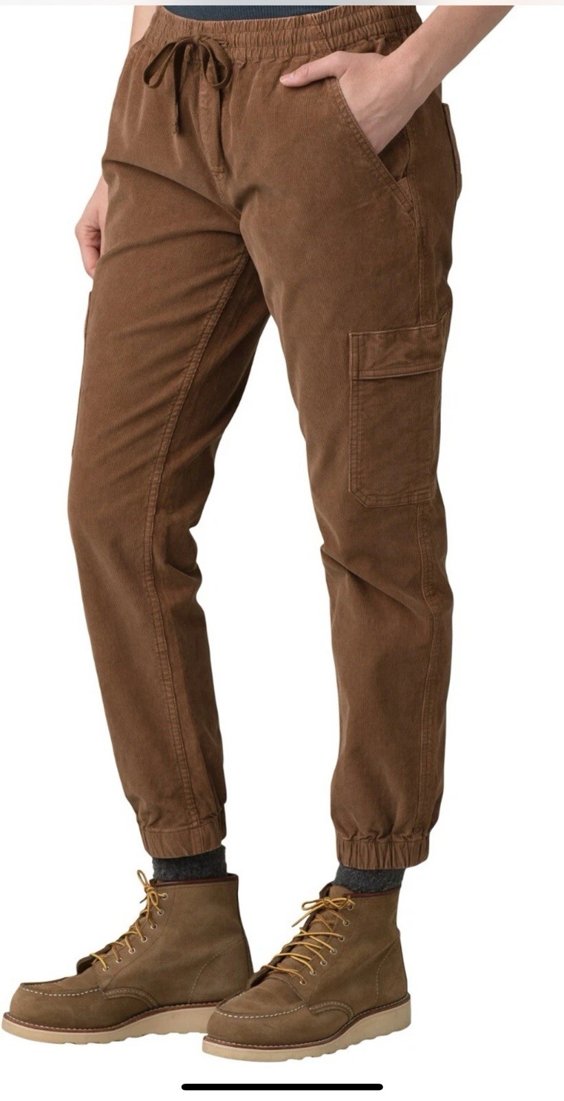 PrAna WOMEN'S LOST HWY SEPIA PANTS BROWN CORDUORY JOGGERS SIZE SMALL