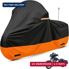 Motorcycle Cover Black-Orange fit for Harley Davidson Road King Road Glide Stree