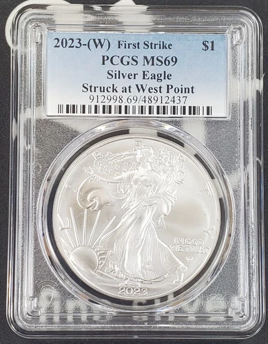 2023-W American Silver Eagle "First Strike"-1 oz .999 Fine Silver-PCGS MS69 -437