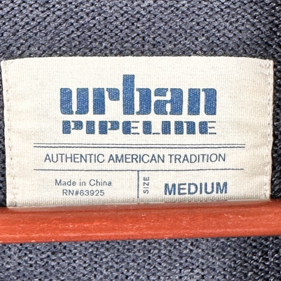 Cardigã Urban Pipeline masculino suéter azul cinza tamanho M padrão asteca vovô - Imagem 2 de 4