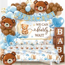 We Can Bearly Wait Baby Shower Decorations -Teddy Bear Boho Balloons Banner B...