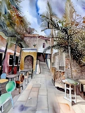 Artistic Wall Art, Fine Art Print, Colorful Landscape Decor, Home Atmosphere, Gi