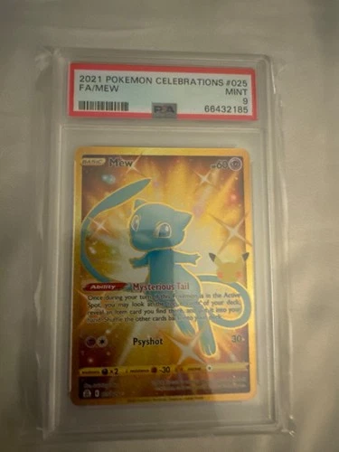 Pokemon- Mew 025/025 25th Anniversary Celebrations Full Art Gold Card PSA 9 Mint