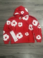 Red Denim Tears Hoodie Size XL Brand New With Tags And Bag