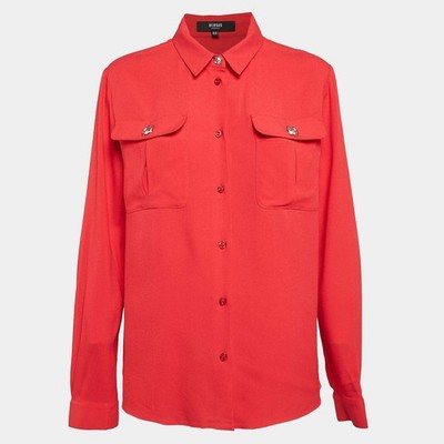 Versus Versace Red Crepe Button Front Shirt L